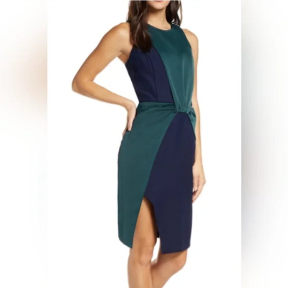 NWT Harlyn Colorblock Drape Cocktail Dress - Size XL